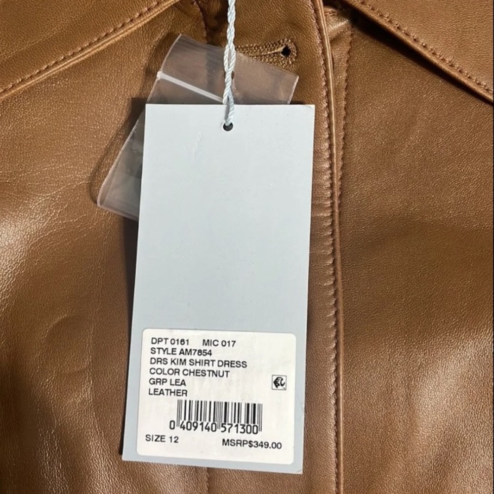 Chestnut brown in a real leather dress. Antonio melani size 12 - Picture 5 of 5